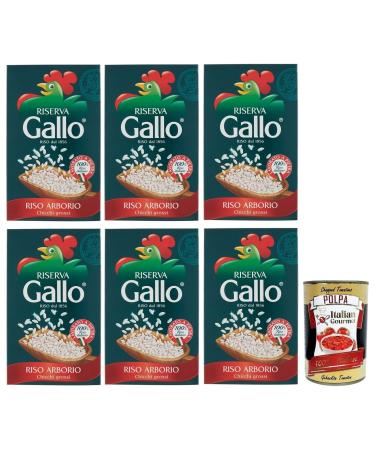 Italian Gourmet E.R. Gallo Riso Arborio Riserva - 100% Italian rice - Cooking time: 15 minutes - 1 kg package - Tomato pulp - 400 g