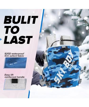 Ski Snowboard Harness Backpack for Kids | Caolpce Kid Trainer with Retractable Leashes - Blue - Buy Online on GoSupps.com