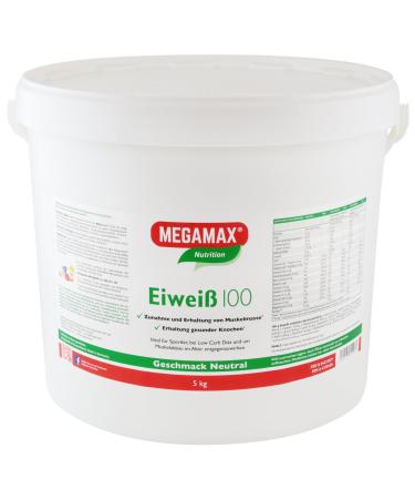 Megamax protein neutral 5 kg for muscle building and workout with whey and milk protein- ideal for protein shakes and baking protein source for fitness- suitable for low-carb diets neutral 5 kg (1 Pack)