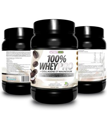 Farma Fusion 100% Pure Whey Protein with Collagen & Magnesium | 43g Pure Protein Per Serving | 0% Sugars | Taste Biscuit 1000g - Buy Online on GoSupps.com