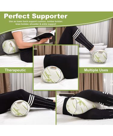 Blue Shredded Foam Neck Roll Pillow for Sleeping & Support - Breathable Cylinder Cushion - Comfortable Cervical Pillow with Washable Cover - Includes Bonus Bamboo Cover & 150g Foam Bag - Buy Online on GoSupps.com
