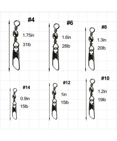 100pcs Fishing Barrel Swivel with Snap | High Strength Fishing Accessories in Black/Gold | #14 Solid Rings | Fishing Tackle Set - Buy Online on GoSupps.com