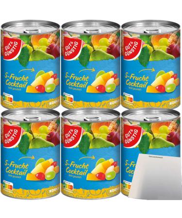 Good&Cheap 5-fruit cocktail lightly sweetened 6-pack (6x410g can) + usy block