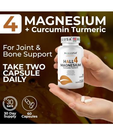 Magnesium 4 Complex + Curcumin Turmeric | Bisglycinate Malate Aspartate & Taurate | Energy Muscle & Nerve Support | Joint & Relaxation Support | Magnesium Complex Supplement | 60 Capsules - Buy Online on GoSupps.com