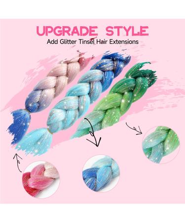 Ombre Braiding Hair - 2 Pack Kanekalon Hair Braids Extensions (Pink & Blue) | International Shipping - Buy Online on GoSupps.com