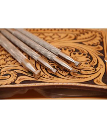 4pcs Stainless Steel Leather Beveling Set - Smooth Angle Beveler Stamps for DIY Leather Crafts - Buy Online on GoSupps.com