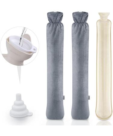 Long Heat Bottle with 2 Soft Covers - 2L High Capacity for Shoulder Neck & Belly Relief | 73x13cm - Buy Online on GoSupps.com