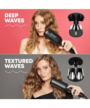REVAMP 2-in-1 Beach & Volume Professional Hair Waver Ceramic Curling Iron Multifunctional for Voluminous Waves or Beach Waves - Buy Online on GoSupps.com