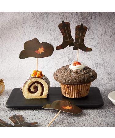 Blulu 60 Pieces Cowboy Hat and Boot Cupcake Toppers Cowboy Cupcake Picks Cowboy Baby Shower Toothpicks Western Birthday Cake Decorations for Western Theme Party Favors Supplies - Buy Online on GoSupps.com