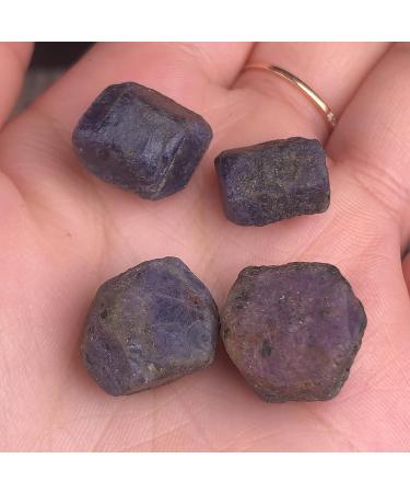 Natural Crystal Rough 4pcs Natural Corundum Raw Stones Natural Rough Gemstone Crystal Mineral Specimen Stone Collection - Buy Online on GoSupps.com
