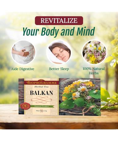 KUKER Balkan Herbal Tea Blend with Thyme Tea Rosehips Chamomile Flower & Wild Marjoram Herb - Herbal Infusions Tea with Thyme Herbal Tea - Fruit Teas & Herbal Tea Mix - 20 Tea Bags 30g - Buy Online on GoSupps.com