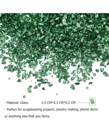 FRCOLOR 1 Glass Chip Nail Punk Ornament Crafts Colored Glass Vase Nail Art Crushed Glass Epoxy Filler Charms Nail Art Jewels Metal Filler Epoxy Crushed Glass 3d Crystal Jewelry Drill 0.5X0.3cm Green - Buy Online on GoSupps.com