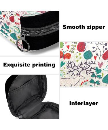 GIAPB Period Bag Sanitary Napkin Holder & Makeup Pouch - Vintage Flowers Deer Color - Buy Online on GoSupps.com