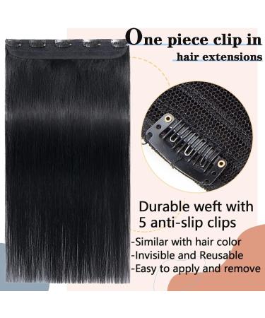Clip in Hair Extensions Invisible Hair Extensions Real Human Hair Black One Piece with 5 Clips in Hair Extensions with Transparent Wire Headband Human Hair Extensions Clip in Extensions (Color : 1B 16inches 1B - Buy Online on GoSupps.com
