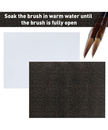 Zonon 2 Pieces Water Writing Cloth 13 x 18 Inch Reusable Chinese Calligraphy Water Cloth and 2 Sizes Chinese Calligraphy Brushes for Student Stationery Tool - Buy Online on GoSupps.com