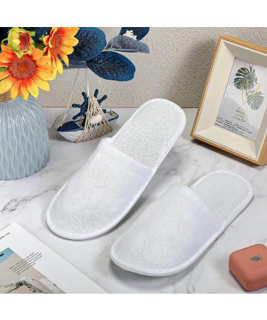 30 Pairs Satinior Disposable Spa Slippers - White Closed Toe Non Slip Hotel Travel Slippers for Women Men - Medium Size - Buy Online on GoSupps.com