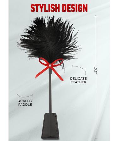 Feather Tickler & Blindfold Set | 15 Fluffy Tickler Toys | Satin Eye Mask for Sensual Play - Buy Online on GoSupps.com
