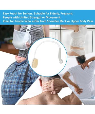FULLOFJOY Long Handle Back Bath Brush for Elderly & Disabled - U-Shaped Body Scrubber 27.56 Length | Man & Woman | Limited Mobility Friendly - Buy Online on GoSupps.com