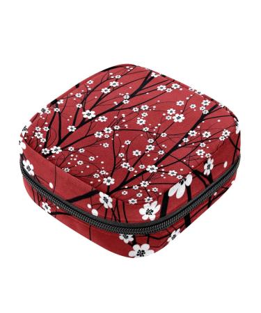 Storage bags for women's bandages cherry tree menstrual cup portable women's bandages storage bags female menstruation first period bag for teenagers girls women women