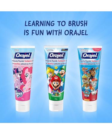 Orajel Kids Super Mario Anti-Cavity Fluoride Toothpaste Natural Fruit Flavour 119-g - Buy Online on GoSupps.com