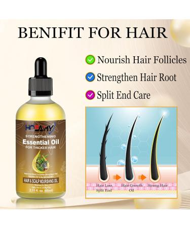 Organic Hair Growth Oil & Rosemary Serum for Thinning Hair | Strengthening Scalp & Hair Treatment for Men & Women - 60ml - Buy Online on GoSupps.com