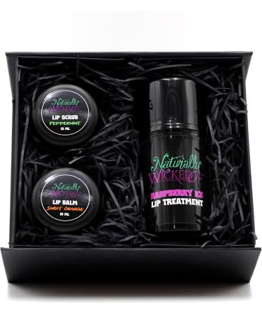 Naturally Wicked 3 Step Lip Kit - Lip Scrub | Lip Treatment | Lip Balm (Orange) - Buy Online on GoSupps.com
