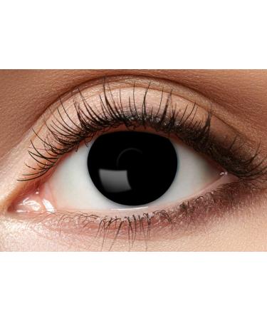 Balinco contact lenses colored without strength motif lenses eye lenses costume accessories for cosplay Halloween carnival carnival dia los muertos party festival rave (Solid black) - Buy Online on GoSupps.com