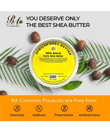 RA COSMETICS 100% Pure Shea Butter Ivory 16oz | Raw Unrefined African Shea Butter from Ghana | Ultra-rich Moisturizer for Dry Skin | Whipped Texture | Ideal for DIY Skincare & Haircare Routines - Buy Online on GoSupps.com