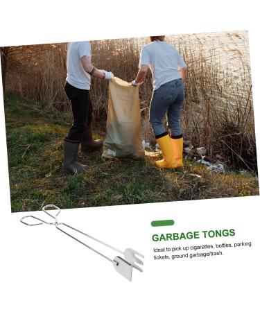 FRCOLOR 4pcs Stainless Steel Scissor Tongs - Multi-Purpose Garbage Clips & Grabber Tools for Outdoor & Fireplace Use - Buy Online on GoSupps.com