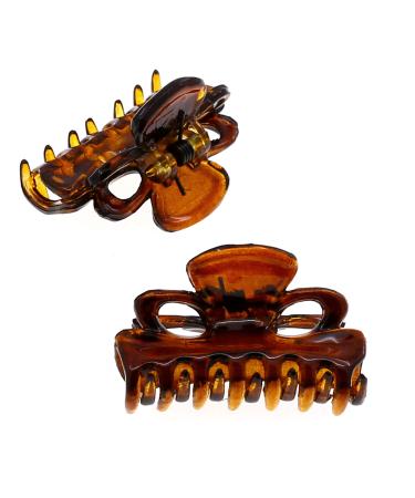 Camila Paris CP2628/2 French Hair Clips for Women  Set of 2 Small 1 inch Girls Hair Claw Clips Jaw Fashion Durable and Styling Hair Accessories for Women  Made in France with Cellulose Tortoise