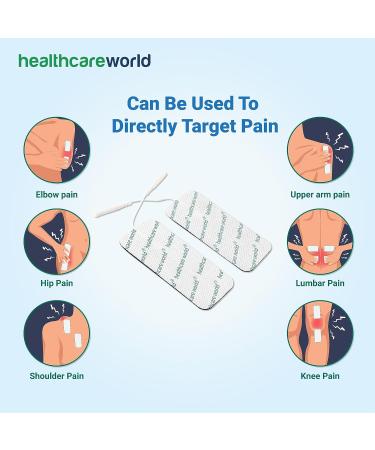 Buy TENS Electrode Pads - 10x5 cm Self-Adhesive Electrodes (8 Pack) Compatible with TENSCare Elle Auvon & Neurotrac - International Shipping Available - Buy Online on GoSupps.com