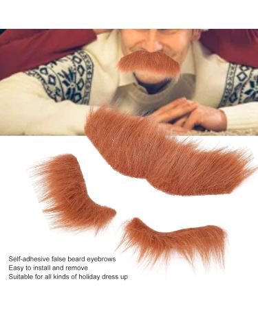 Mustaches Eyebrow Set Self Adhesive Fake Beard and Fake Eyebrow Set False Facial Hair Costume Accessory for Adults Brown - Buy Online on GoSupps.com