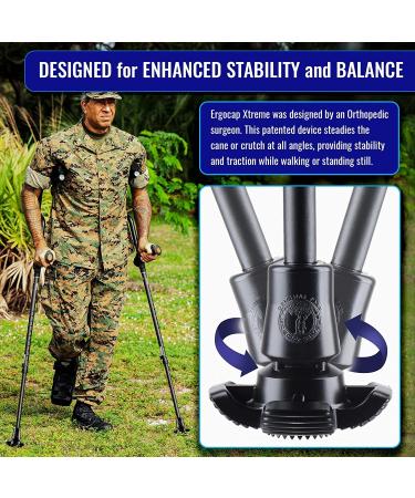 Ergocap X-Treme Terrain Replacement Grip with Metal Spikes - Universal Single Unit for Walking Sticks, Trekking Poles, Crutches - Winter Snow Safety - Buy Online on GoSupps.com