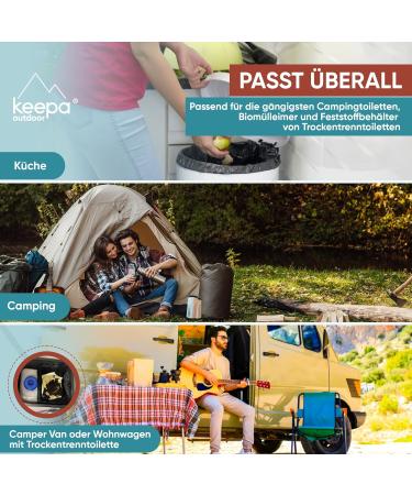 Keepa Outdoor Compostable Toilet Bags - 20 Tearproof Odor-Tight 40L - Ideal for Kitchen & Camping Waste Disposal - Buy Online on GoSupps.com