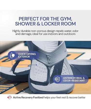 NUUSOL Unisex Cascade Flip Flops  Non-Slip Hiking/Plantar Fasciitis Footwear  Soft Cushion  Lightweight & Comfortable  Arch Support & Textured Footbed  Pain Relief for Joint  Neck & Back Injuries 12 Women/11 Men Slate Gray - Buy Online on GoSupps.com