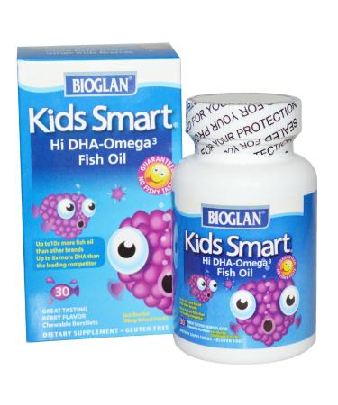 Bioglan Kids Smart Chewable Burstlets Berry Flavor 30 Caps (Pack of 4)