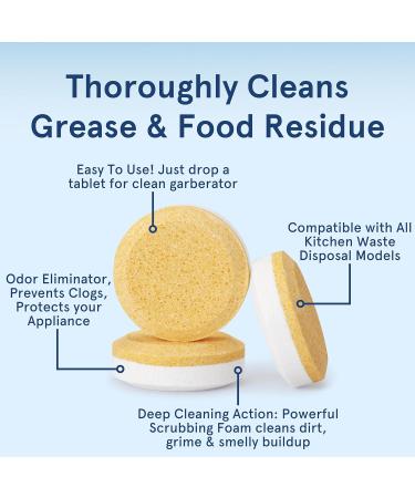 Natural Citrus Garbage Disposal Cleaner Tablets - 24 Pcs Foaming Deodorizer for Kitchen & Sink - 1 Year Supply - Buy Online on GoSupps.com