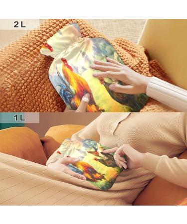 Hot Water Bottle with Cover - 1L Small Pain Relief for Bed Hands & Feet - BPA-Free - Buy Online on GoSupps.com