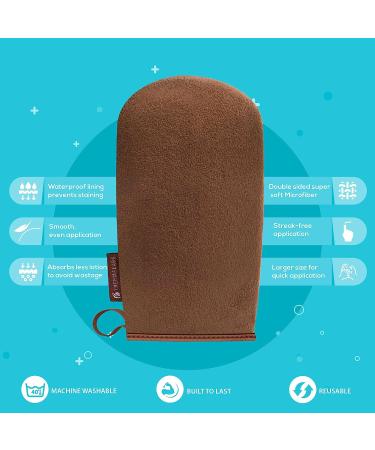 Ultimitt Double Self Tanning Applicator Mitt Set - Reusable Streak-Free Bronzing Sunless Tan Gloves in Single Brown - Buy Online on GoSupps.com