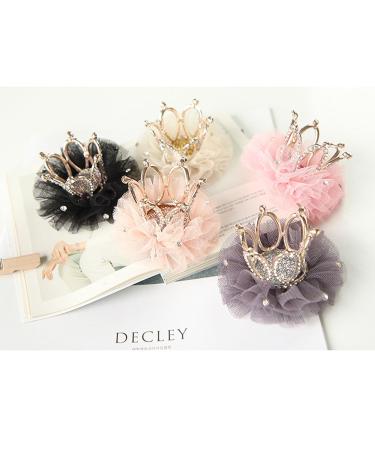 Girl's Diamond Crown Hair Pin - Princess Flower Rhinestone Tiara Party Accessory - Buy Online on GoSupps.com