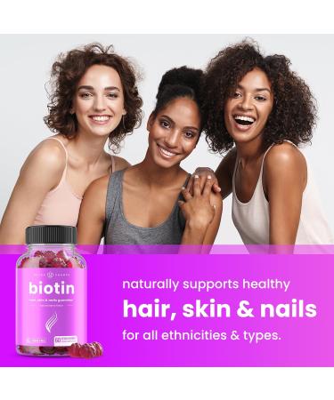 NutraChamps Sugar Free Biotin Gummies 10000mcg High Potency - Healthy Hair, Skin & Nails for Women, Men & Kids - 5000mcg in Each Gummy - Vegan, Non-GMO, Hair Health Vitamins Supplement - Raspberry 60 Count (Pack of 1) - Buy Online on GoSupps.com