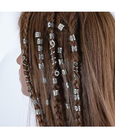 Spiral Coils Dreadlock Beads Hair Jewelry Set - 28 Pieces Silver Loc Hair Accessory for Women and Girls - Buy Online on GoSupps.com