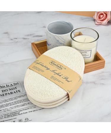 Aimisin Skin Exfoliating Loofah Pads - 5 Pcs Natural Cleansing Tablets for Men and Women | Body Washing Sponge for Bath Spa and Shower | Remove Dead Skin - Buy Online on GoSupps.com