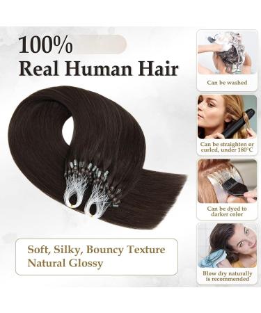 Tess Microring Extensions | 0.5g Remy Human Hair Loop Extensions | 100 Strands 55cm #2 Dark Brown - Buy Online on GoSupps.com