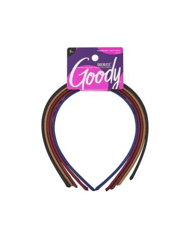 Goody Ouchless Classic Headband - 5 Count  Assorted Colors - For All Hair Types - Beautiful Design for Instant Style - Pain-Free Hair Accessories for Women  Men  Boys  and Girls Assorted 5 Ct 5 Count (Pack of 1)