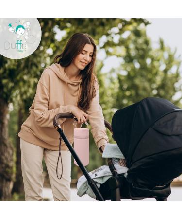 Duffi Baby Thermal Bottle Holder - Isothermal Synthetic Leather Bag for Bottles | Easy Clean Pink Circles - International Shipping - Buy Online on GoSupps.com