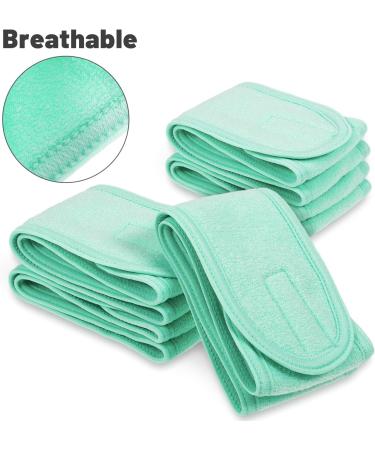 Whaline Spa Headband Set - 4 Pack Stretch Terry Cloth Hair Bands for Sport, Yoga, Shower - Mint Green - Buy Online on GoSupps.com