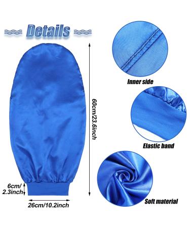 6-Piece Extra Large Satin Bonnet Set for Women with Long Curly Hair - Silk Night Sleep Cap for Braids - Solid Color - Elastic Band for Comfort - Buy Online on GoSupps.com