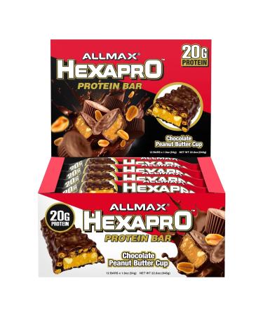ALLMAX HEXAPRO PROTEIN BAR - Pack of 12 - Chocolate Peanut Butter Cup - 1.9 Oz.