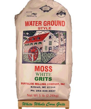 Moss Water Ground White Corn Grits 5 Lbs